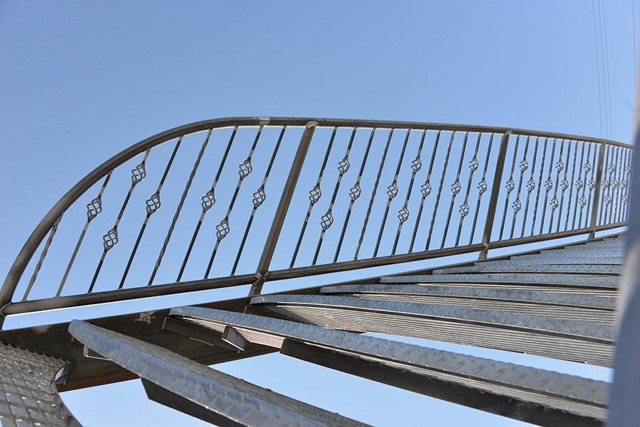 A metal staircase ready to be prepped