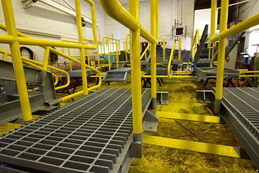 Fabricated steel stairs and walkways